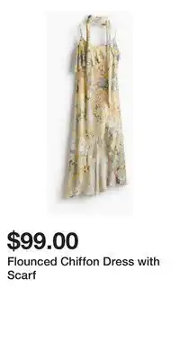 H&M Flounced Chiffon Dress with Scarf offer