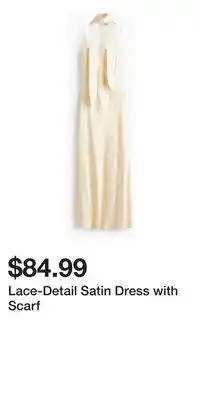 H&M Lace-Detail Satin Dress with Scarf offer