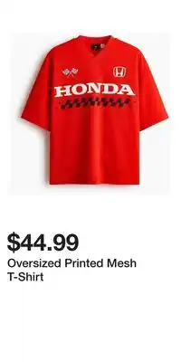 H&M Oversized Printed Mesh T-Shirt offer