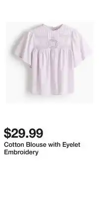 H&M Cotton Blouse with Eyelet Embroidery offer
