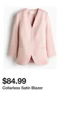 H&M Collarless Satin Blazer offer