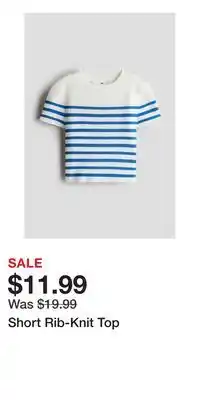 H&M Short Rib-Knit Top offer
