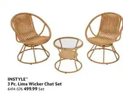 Home Hardware INSTYLE 3 Pc. Lima Wicker Chat Set offer