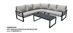 Home Hardware 4 Pc. Espresso Aluminum Sectional Set offer