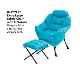 Home Hardware Extra Large Fabric Chair with Ottoman offer
