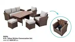 Home Hardware DURA 6 Pc. Tahoe Wicker Conversation Set offer