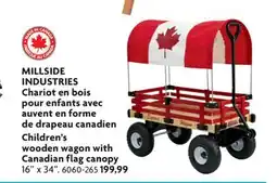 Home Hardware MILLSIDE INDUSTRIES Children's wooden wagon with Canadian flag canopy offer