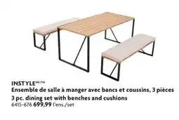Home Hardware 3 pc. dining set with benches and cushions offer