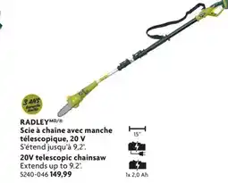 Home Hardware RADLEY 20V telescopic chainsaw offer