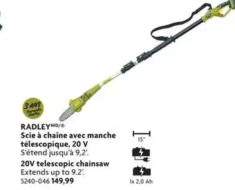 Home Hardware RADLEY 20V telescopic chainsaw offer
