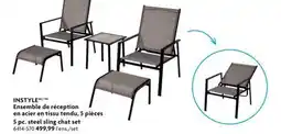 Home Hardware INSTYLE 5 pc. steel sling chat set offer