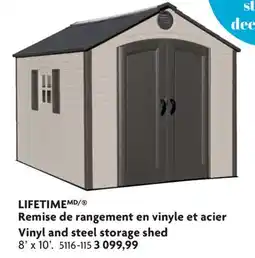 Home Hardware LIFETIME Vinyl and steel storage shed offer