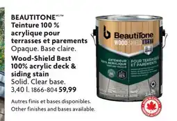 Home Hardware BEAUTITONE Wood-Shield Best 100% acrylic deck & siding stain offer