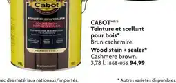 Home Hardware CABOT Wood stain + sealer* Cashmere brown offer