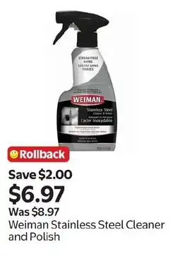 Walmart Weiman Stainless Steel Cleaner and Polish offer