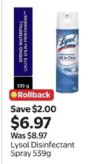 Walmart Lysol Disinfectant Spray offer