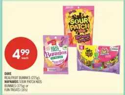 Shoppers Drug Mart DARE REALFRUIT BUNNIES (225g), MAYNARDS SOUR PATCH KIDS BUNNIES (375g) or FUN TREATS (18's) offer