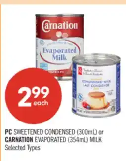 Shoppers Drug Mart PC SWEETENED CONDENSED (300mL) or CARNATION EVAPORATED (354mL) MILK offer