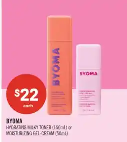 Shoppers Drug Mart BYOMA HYDRATING MILKY TONER (150mL) or MOISTURIZING GEL-CREAM (50mL) offer