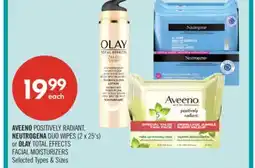 Shoppers Drug Mart AVEENO POSITIVELY RADIANT, NEUTROGENA DUO WIPES (2 x 25's) or OLAY TOTAL EFFECTS FACIAL MOISTURIZERS offer