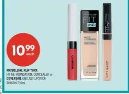 Shoppers Drug Mart MAYBELLINE NEW YORK FIT ME FOUNDATION, CONCEALER or COVERGIRL OUTLAST LIPSTICK offer