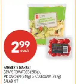 Shoppers Drug Mart FARMER'S MARKET GRAPE TOMATOES (283g), PC GARDEN (340g) or COLESLAW (397g) SALAD KIT offer