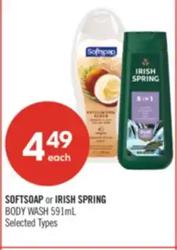 Shoppers Drug Mart SOFTSOAP or IRISH SPRING BODY WASH offer