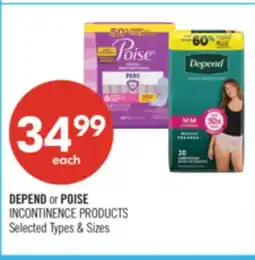 Shoppers Drug Mart DEPEND or POSE INCONTINENCE PRODUCTS offer
