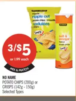 Shoppers Drug Mart NO NAME POTATO CHIPS (200g) or CRISPS (142g - 150g) offer