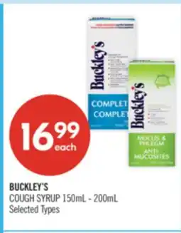 Shoppers Drug Mart BUCKLEY'S COUGH SYRUP 150mL - 200mL offer