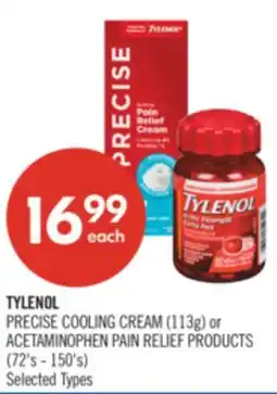 Shoppers Drug Mart TYLENOL PRECISE COOLING CREAM (113g) or ACETAMINOPHEN PAIN RELIEF PRODUCTS (72's - 150's) offer