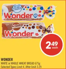Shoppers Drug Mart WONDER WHITE or WHOLE WHEAT BREAD offer