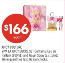 Shoppers Drug Mart JUICY COUTURE VIVA LA JUICY SUCRE SET Contains: Parfum (100mL) and Travel Spray (2 x 10mL) offer