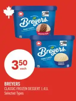 Shoppers Drug Mart BREYERS CLASSIC FROZEN DESSERT offer