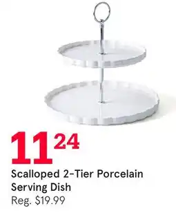 Kitchen Stuff Plus Scalloped 2-Tier Porcelain Serving Dish offer