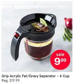 Kitchen Stuff Plus Grip Acrylic Fat/Gravy Seperator-4 Cup offer