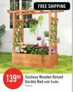 The Brick Costway 1 Pcs Wooden Raised Garden Bed With Trellis & Hanging Roof Drainage Elevated Planter Box offer