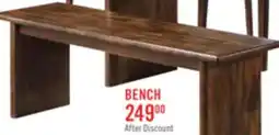 The Brick Vale Dining Bench, Wood, 58W - Brown offer