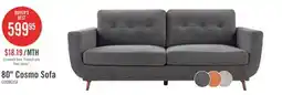 The Brick Cosmo 80 Fabric Sofa with Tufted Back Cushions - Charcoal offer