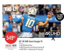 The Brick TCL 65 S551G LED 4K UHD Smart Google TV (65S551G-CA) offer