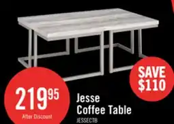 The Brick Jesse 47 Modern Coffee Table - Grey and Pewter with Metal Base offer