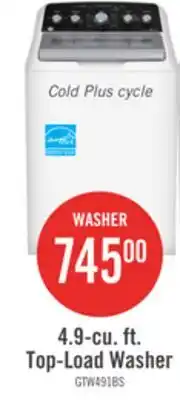 The Brick GE 4.9 Cu. Ft. Top Load Agitator Washer - White - GTW491BMRWS offer