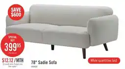 The Brick Sadie 78.7 Fabric Sofa with Rubberwood Legs – Beige offer