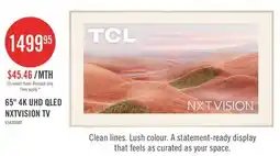 The Brick TCL 65 NXTVISION 4K QLED Smart Google TV (65A300W) offer