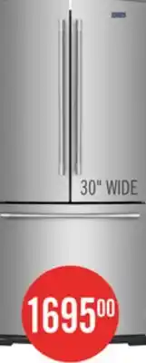 The Brick Maytag 30 19.6 Cu. Ft. French-Door Refrigerator - Fingerprint Resistant Stainless Steel - MFB2055FRZ offer