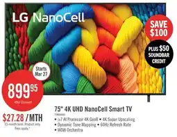 The Brick LG 75 NANO80 LED 4K UHD Smart webOS TV (75NANO80AUA.ACC) - 2025 Model offer