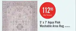 The Brick Aqua Pink Washable Non-slip Low Pile Area Rug 5'x7 offer