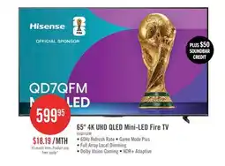 The Brick HISENSE 65 QD7QFM Mini-LED QLED 4K UHD AI Smart Fire TV (65QD7QFM) offer