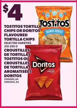 Independent City Market TOSTITOS TORTILLA CHIPS OR DORITOS FLAVOURED TORTILLA CHIPS offer