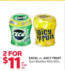 Rexall EXCEL or JUICY FRUIT Gum Bottles offer